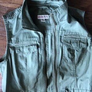 Merona olive green utility vest
